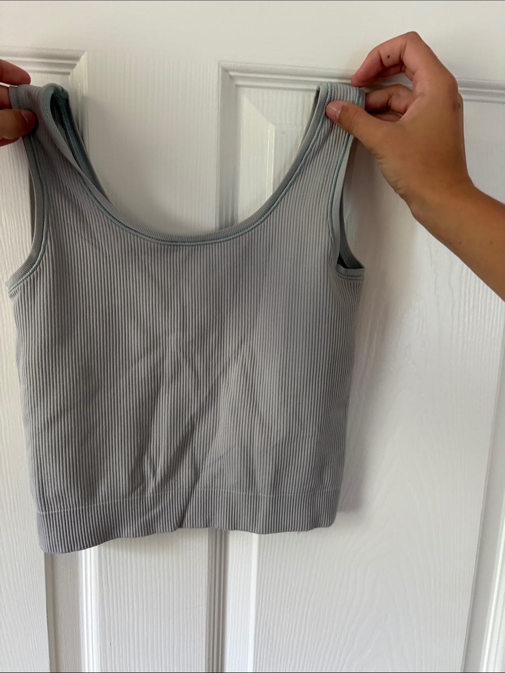 Athleta Girls Light Gray Ribbed Tank Top